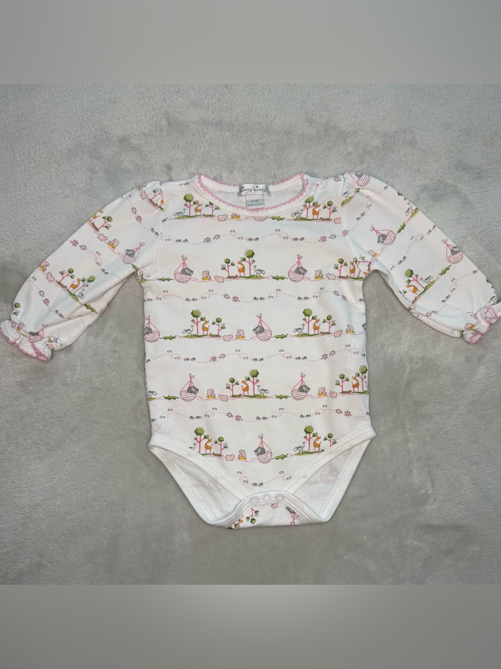 Kissy Kissy Infant Baby Girls Long Sleeve Onesie 6-9 mo EUC